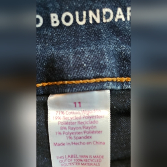 No Boundaries Juniors Dark Blue Flare Denim 5 Pocket Jeans Size 11 - Picture 6 of 12